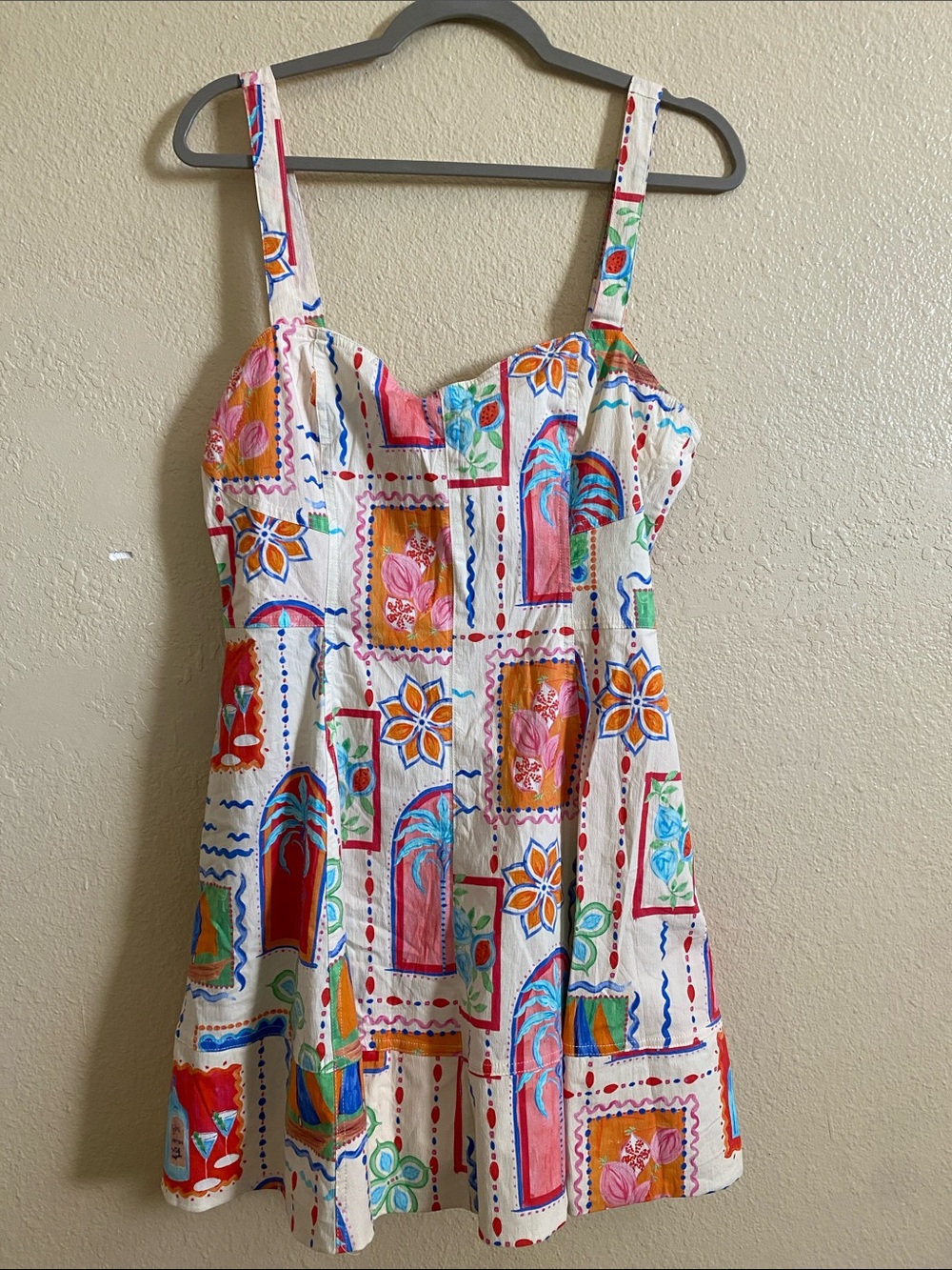 Avec Les Filles Postcard Sweetheart Mini Dress